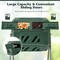 Costway 42-Gal Compost Bin Dual Chamber Composting Tumbler with 2 Sliding Doors Metal Frame Black/Green